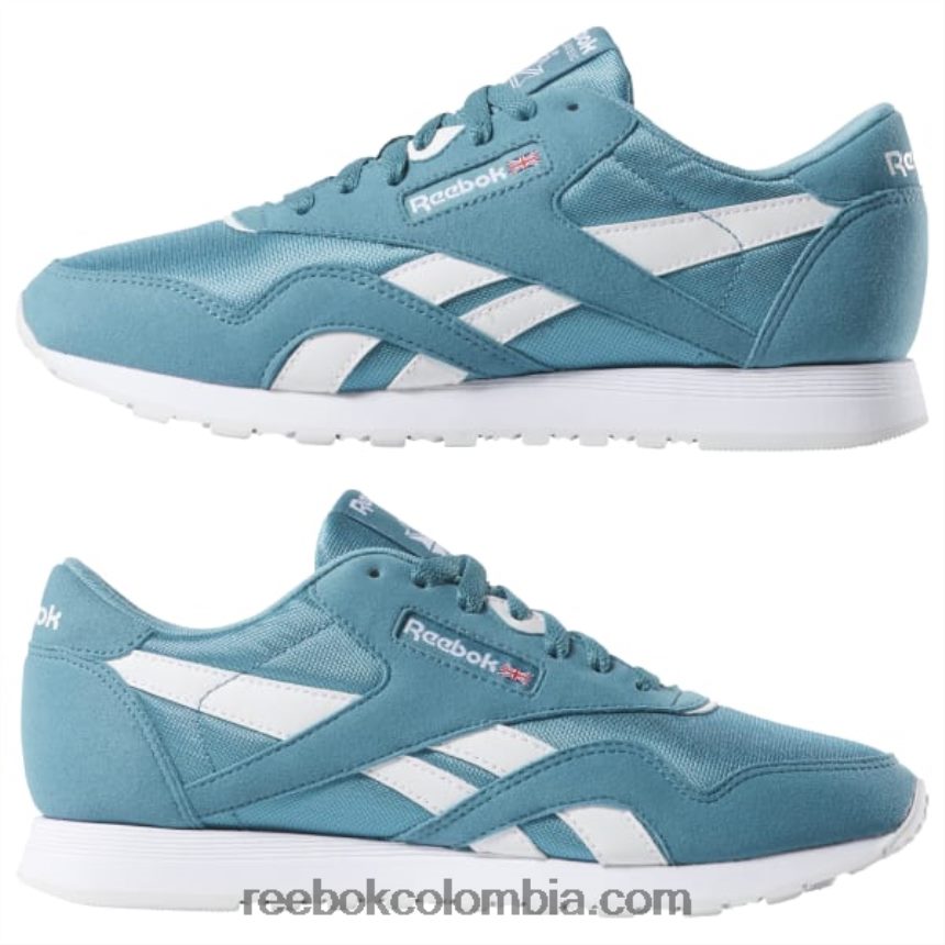 turquesa/blanco zapatos clasicos color nylon Reebok D260LP955
