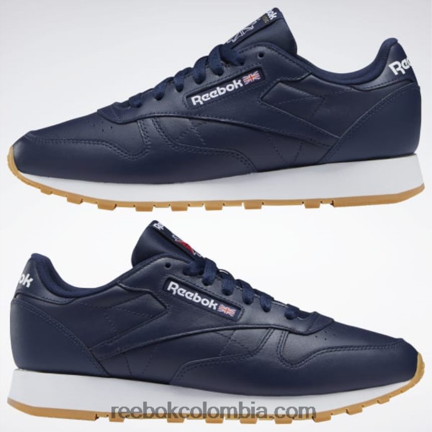 vector azul marino/ftwr blanco/reebok rubber gum-03 zapatos de cuero clasicos Reebok D260LP105
