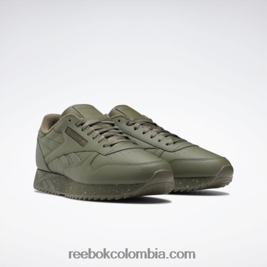 verde cazador/gris puro 3/verde militar zapatos clásicos de cuero ondulado Reebok D260LP238