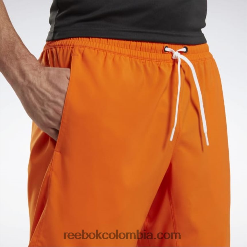 hombres aplastar naranja s23-r pantalones cortos listos para entrenar Reebok D260LP1156
