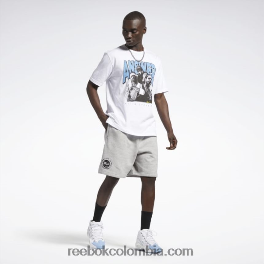 hombres brezo gris medio pantalones cortos de lana de la liga de la ciudad de baloncesto Reebok D260LP1315