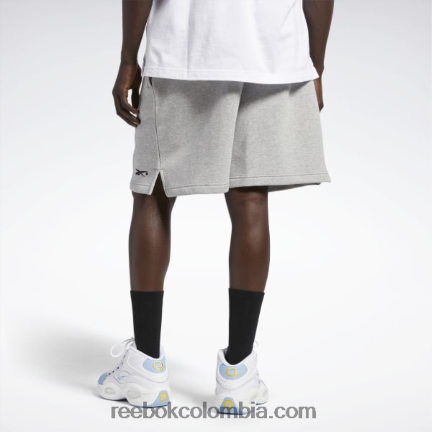 hombres brezo gris medio pantalones cortos de lana de la liga de la ciudad de baloncesto Reebok D260LP1315