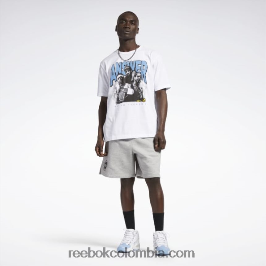 hombres brezo gris medio pantalones cortos de lana de la liga de la ciudad de baloncesto Reebok D260LP1315