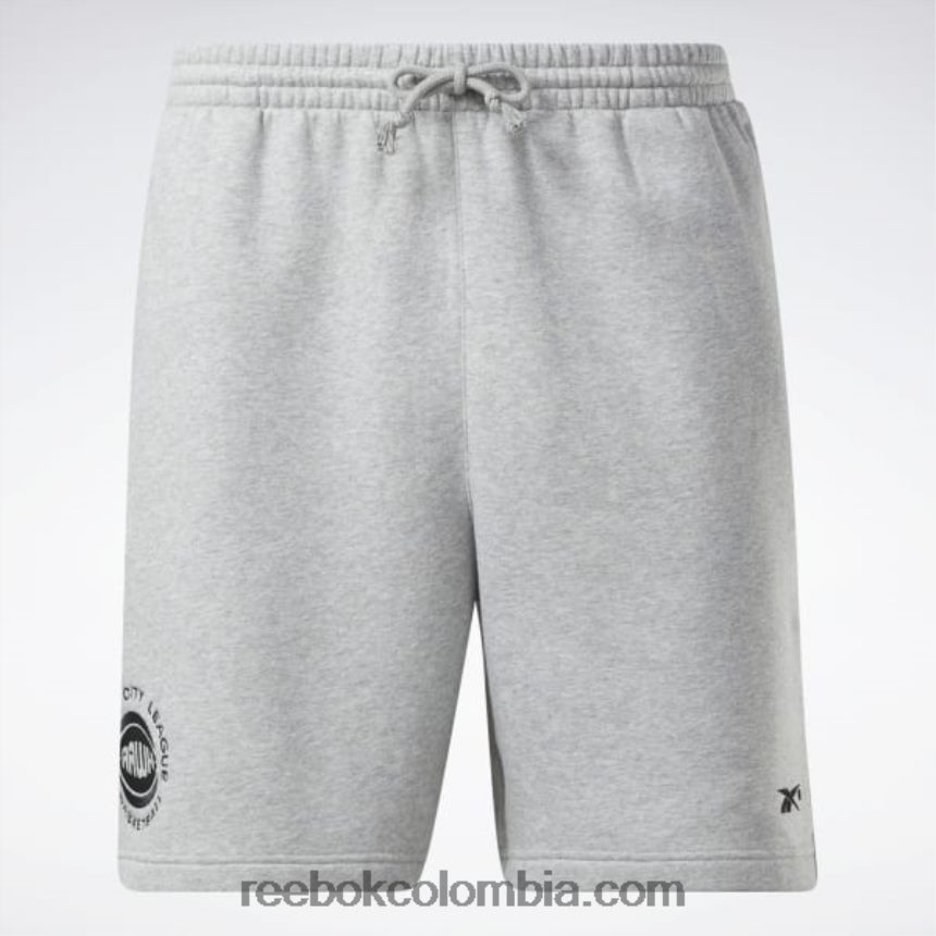 hombres brezo gris medio pantalones cortos de lana de la liga de la ciudad de baloncesto Reebok D260LP1315