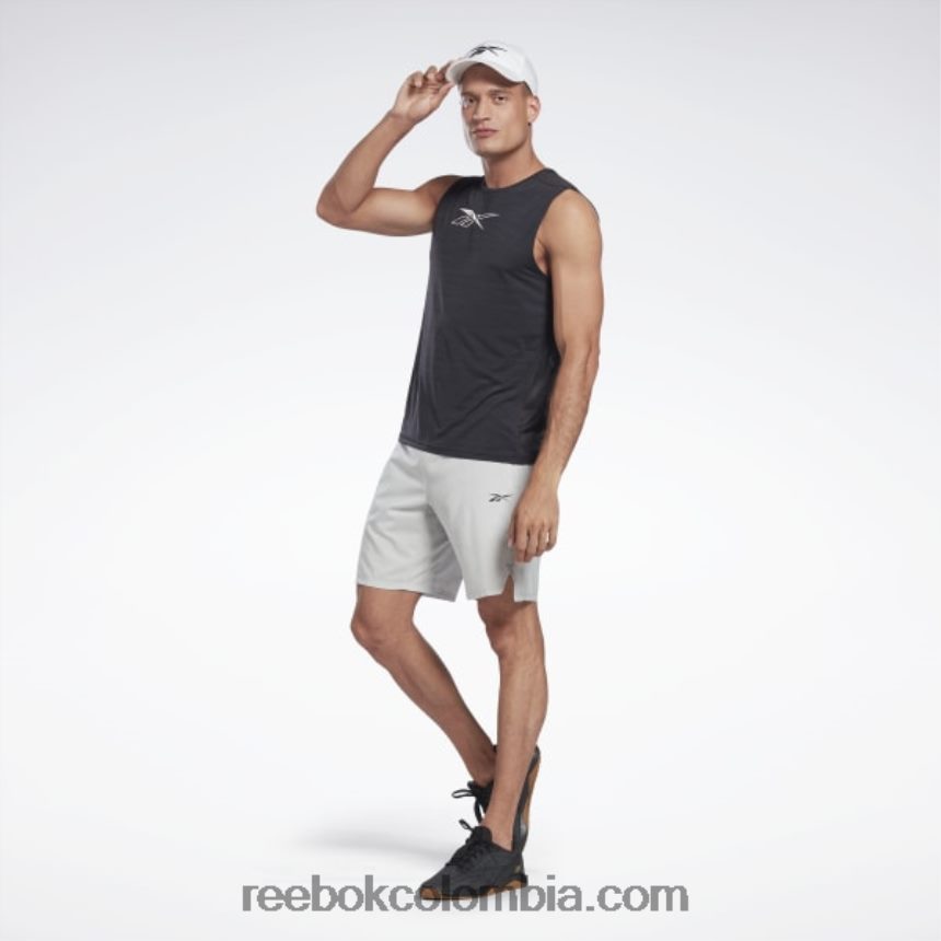 hombres gris puro 2 pantalones cortos de fuerza listos para entrenar Reebok D260LP1355