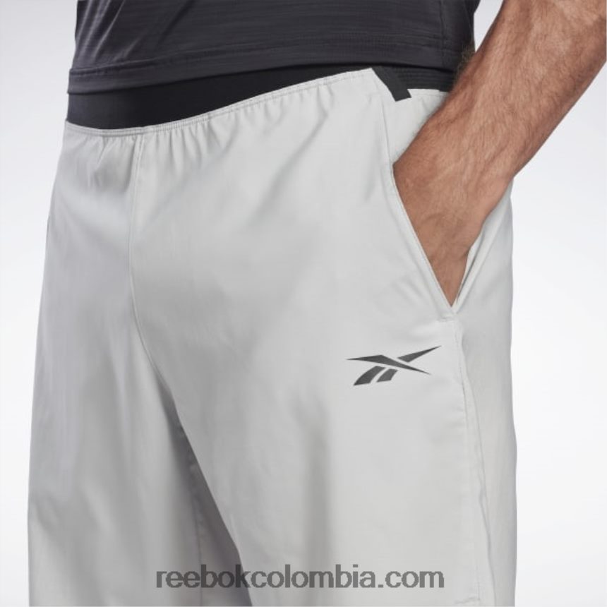 hombres gris puro 2 pantalones cortos de fuerza listos para entrenar Reebok D260LP1355