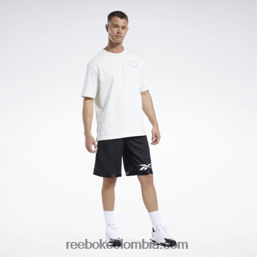 hombres negro pantalones cortos de malla de baloncesto Reebok D260LP1245