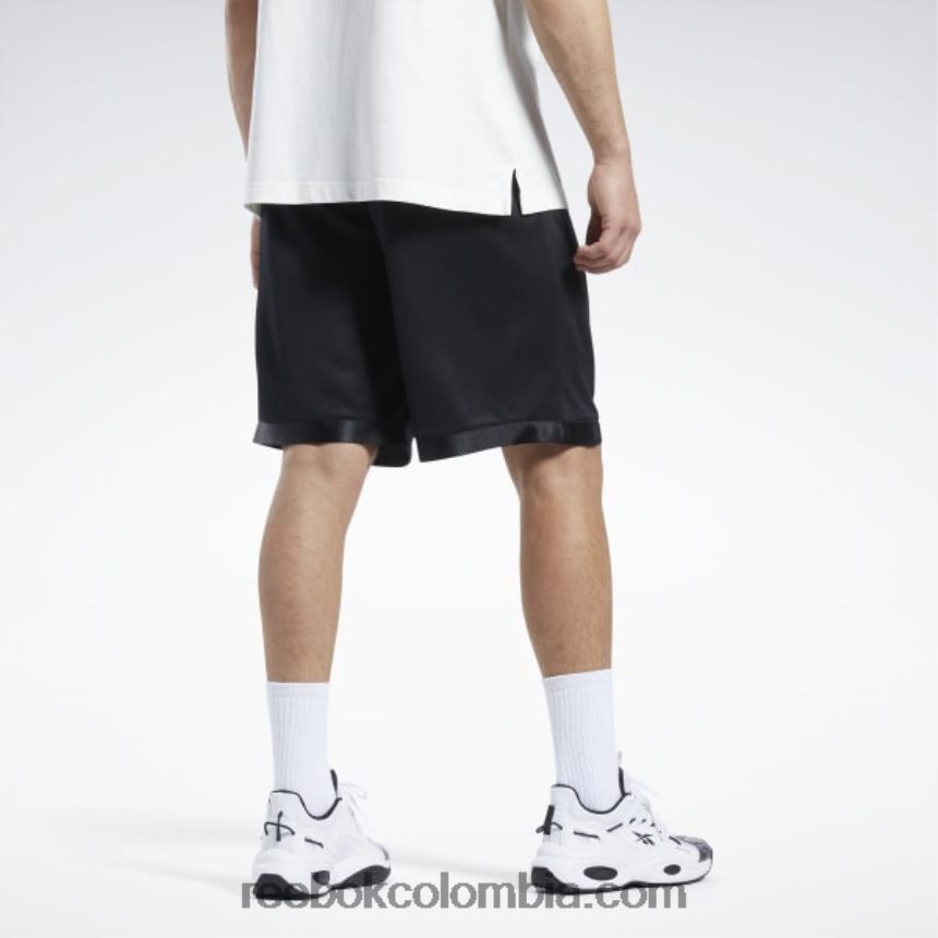 hombres negro pantalones cortos de malla de baloncesto Reebok D260LP1245