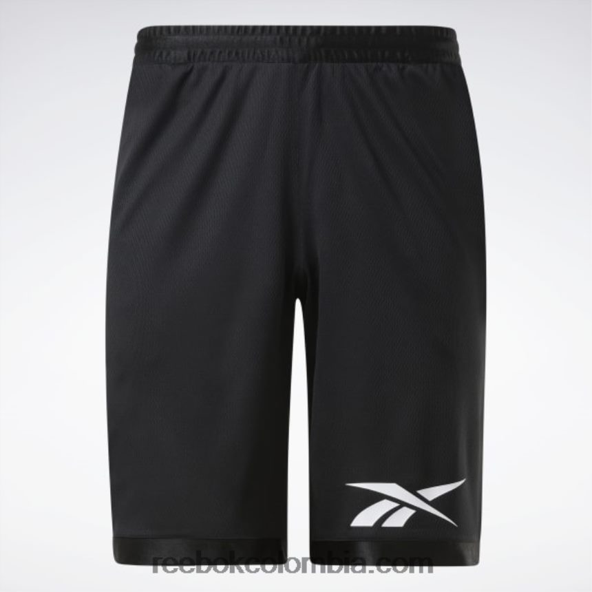 hombres negro pantalones cortos de malla de baloncesto Reebok D260LP1245