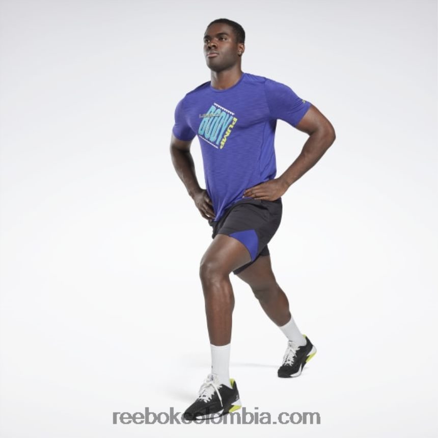 hombres negro pantalones cortos les mills fuerza 2.0 Reebok D260LP1329