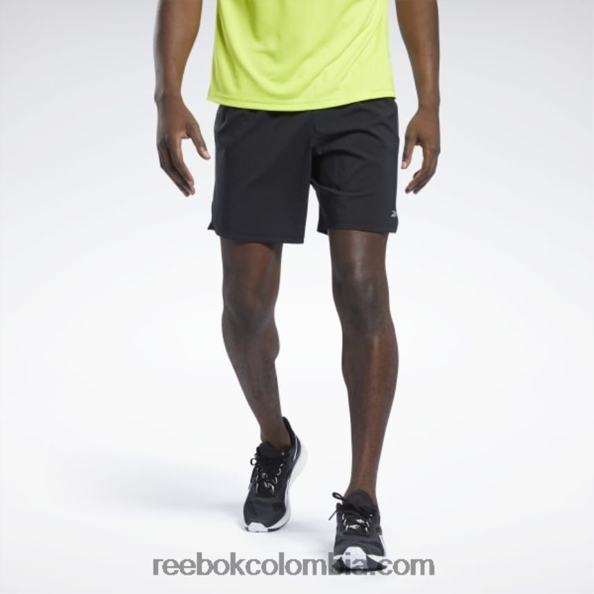 hombres negro shorts tejidos para correr Reebok D260LP1246