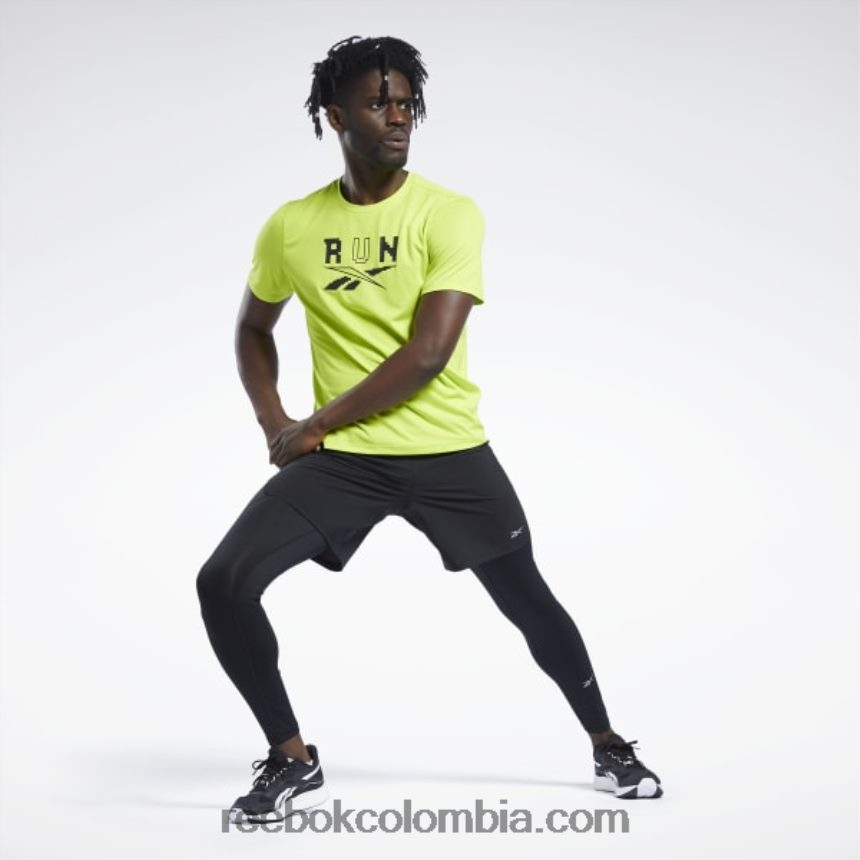 hombres negro shorts tejidos para correr Reebok D260LP1246