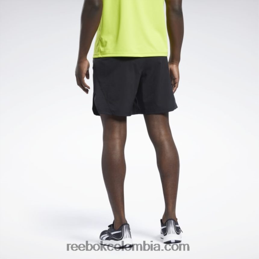 hombres negro shorts tejidos para correr Reebok D260LP1246