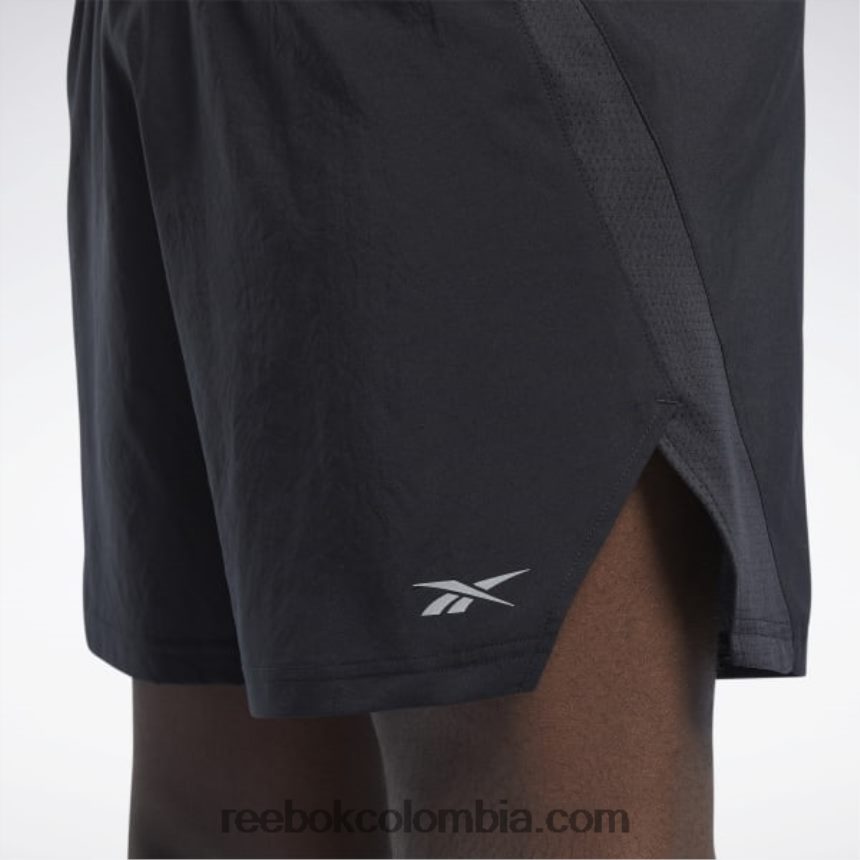 hombres negro shorts tejidos para correr Reebok D260LP1246