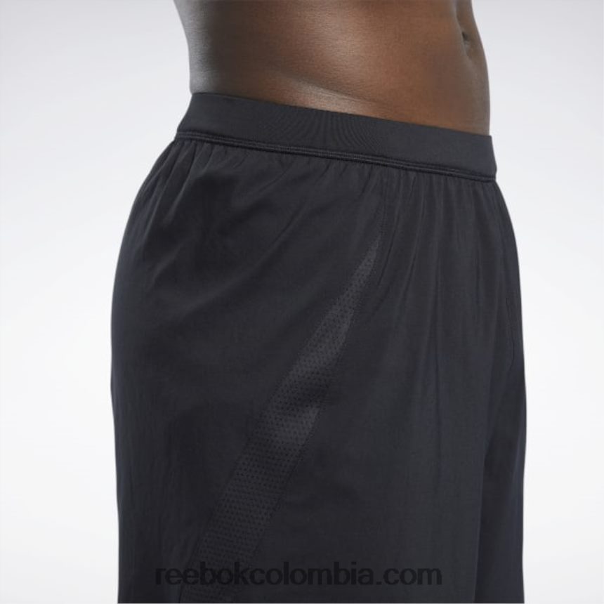 hombres negro shorts tejidos para correr Reebok D260LP1246
