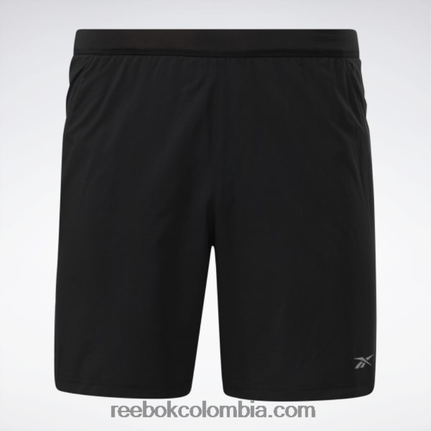 hombres negro shorts tejidos para correr Reebok D260LP1246