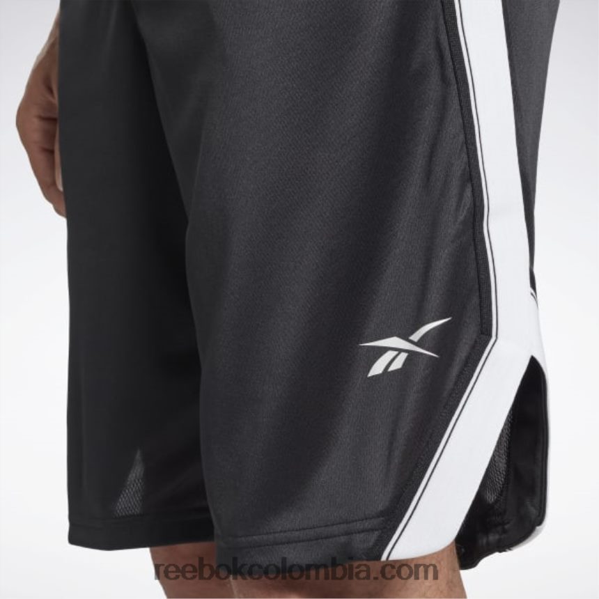 hombres noche negra shorts de malla listos para entrenar Reebok D260LP1346