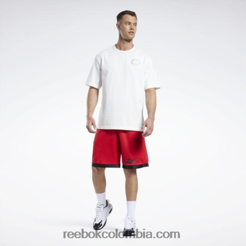 hombres vector rojo pantalones cortos de malla de baloncesto Reebok D260LP1269