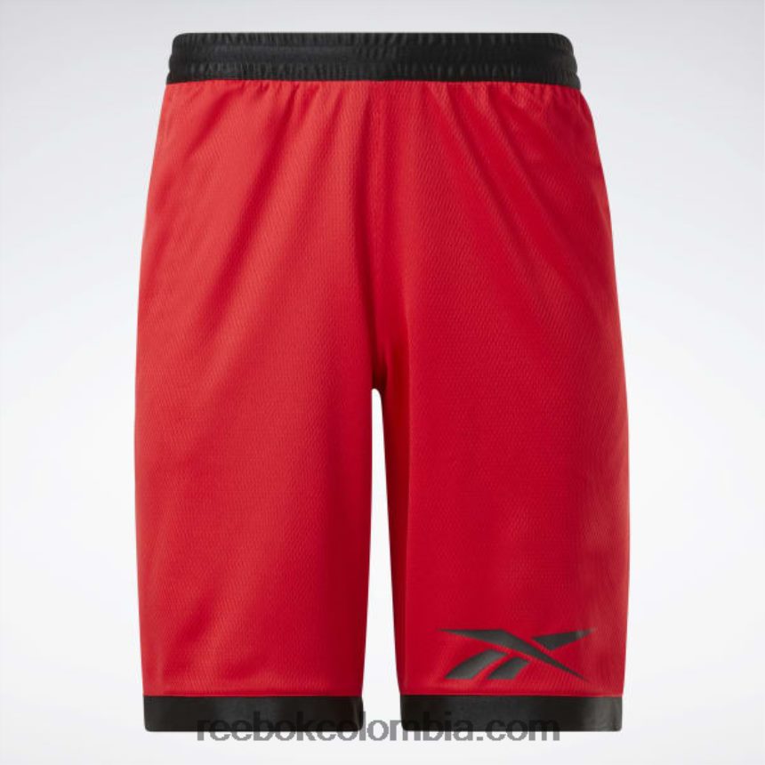 hombres vector rojo pantalones cortos de malla de baloncesto Reebok D260LP1269