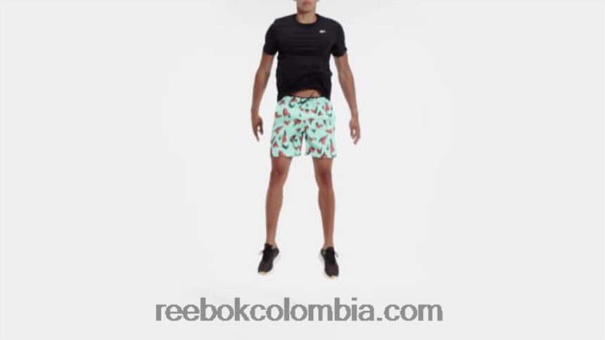 hombres verde azulado semi clásico pantalones cortos de velocidad gráfica 2.0 Reebok D260LP1274