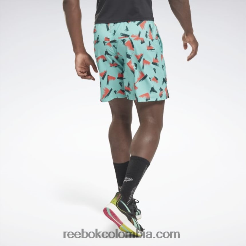 hombres verde azulado semi clásico pantalones cortos de velocidad gráfica 2.0 Reebok D260LP1274
