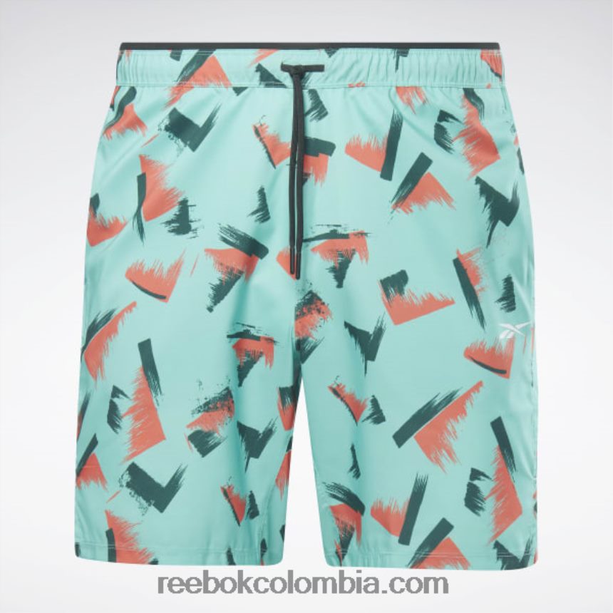 hombres verde azulado semi clásico pantalones cortos de velocidad gráfica 2.0 Reebok D260LP1274