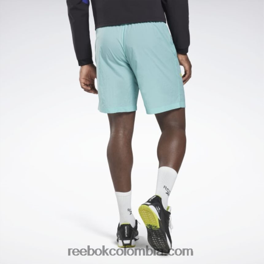 hombres verde azulado semi clásico shorts tejidos ligeros les mills Reebok D260LP1298
