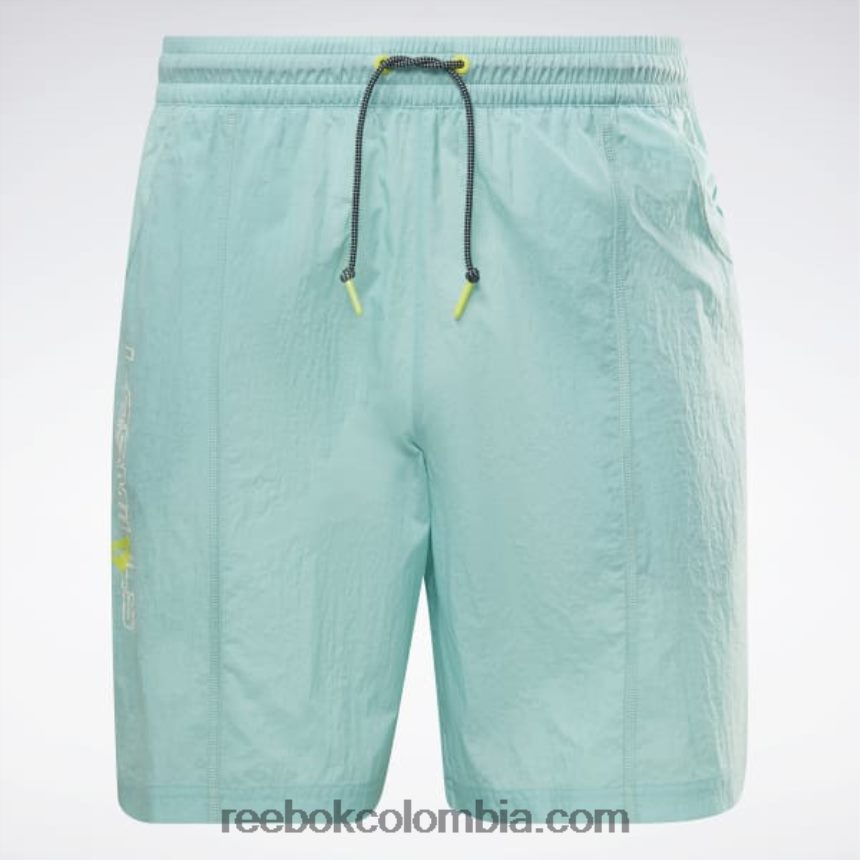 hombres verde azulado semi clásico shorts tejidos ligeros les mills Reebok D260LP1298