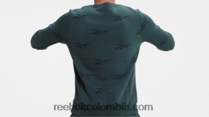 hombres bosque verde sudadera de vellón con vector de identidad Reebok D260LP1305