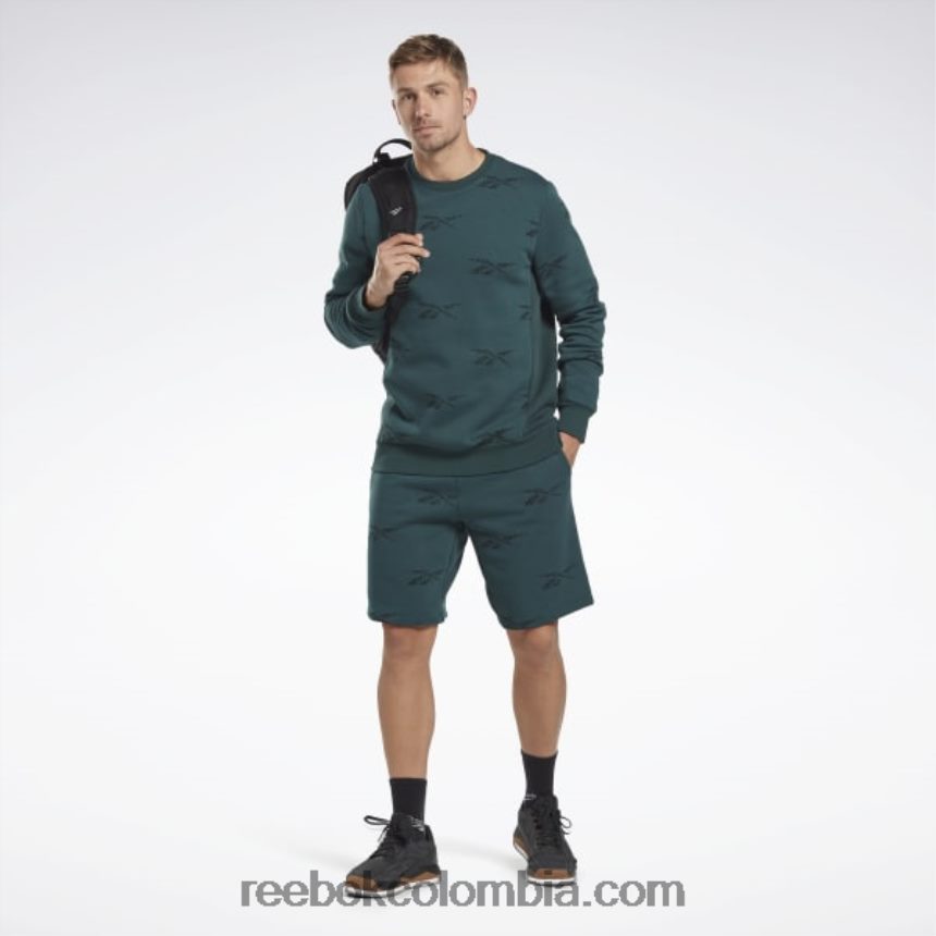 hombres bosque verde sudadera de vellón con vector de identidad Reebok D260LP1305