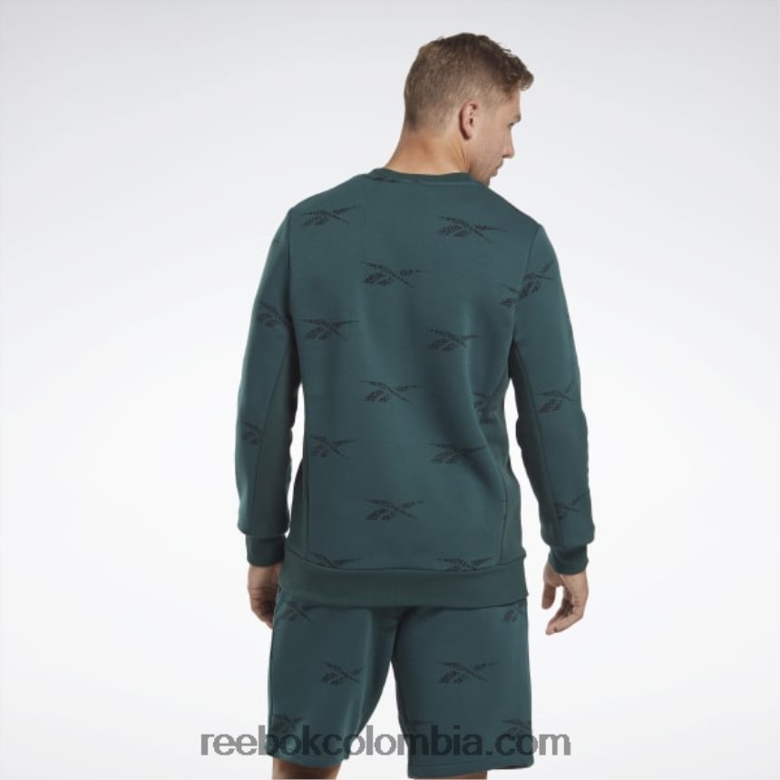 hombres bosque verde sudadera de vellón con vector de identidad Reebok D260LP1305