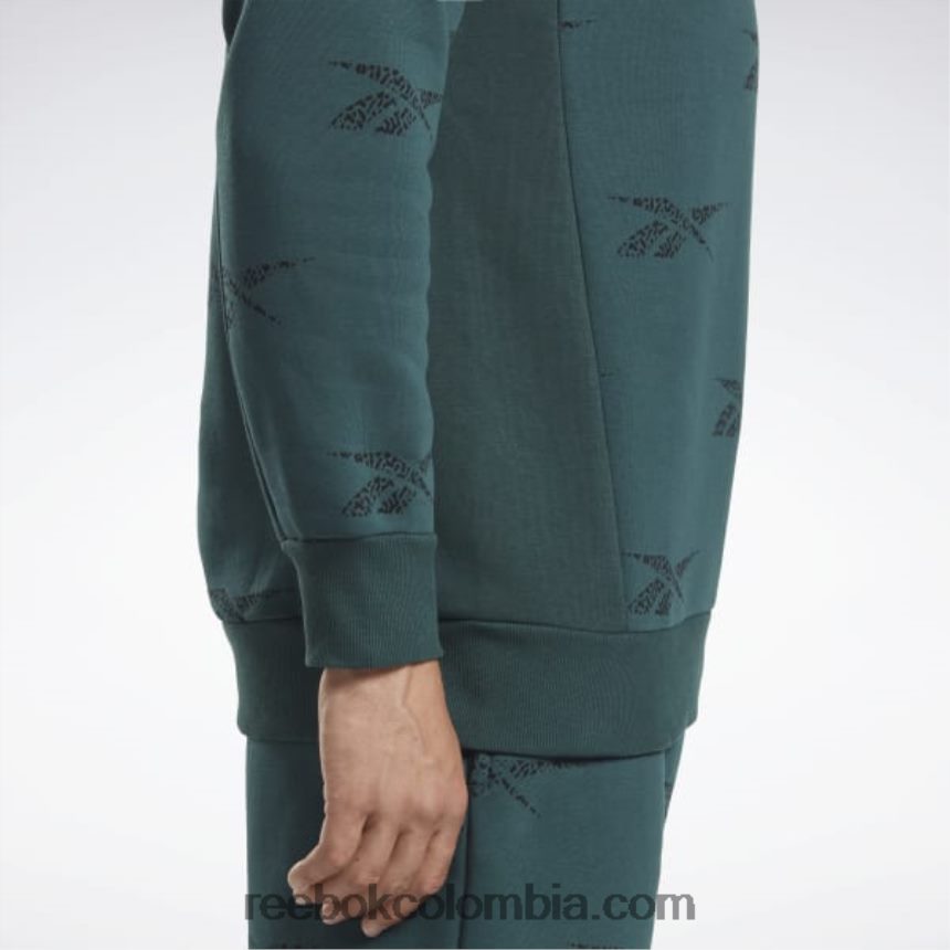 hombres bosque verde sudadera de vellón con vector de identidad Reebok D260LP1305