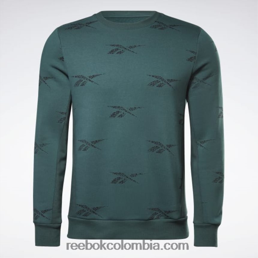 hombres bosque verde sudadera de vellón con vector de identidad Reebok D260LP1305