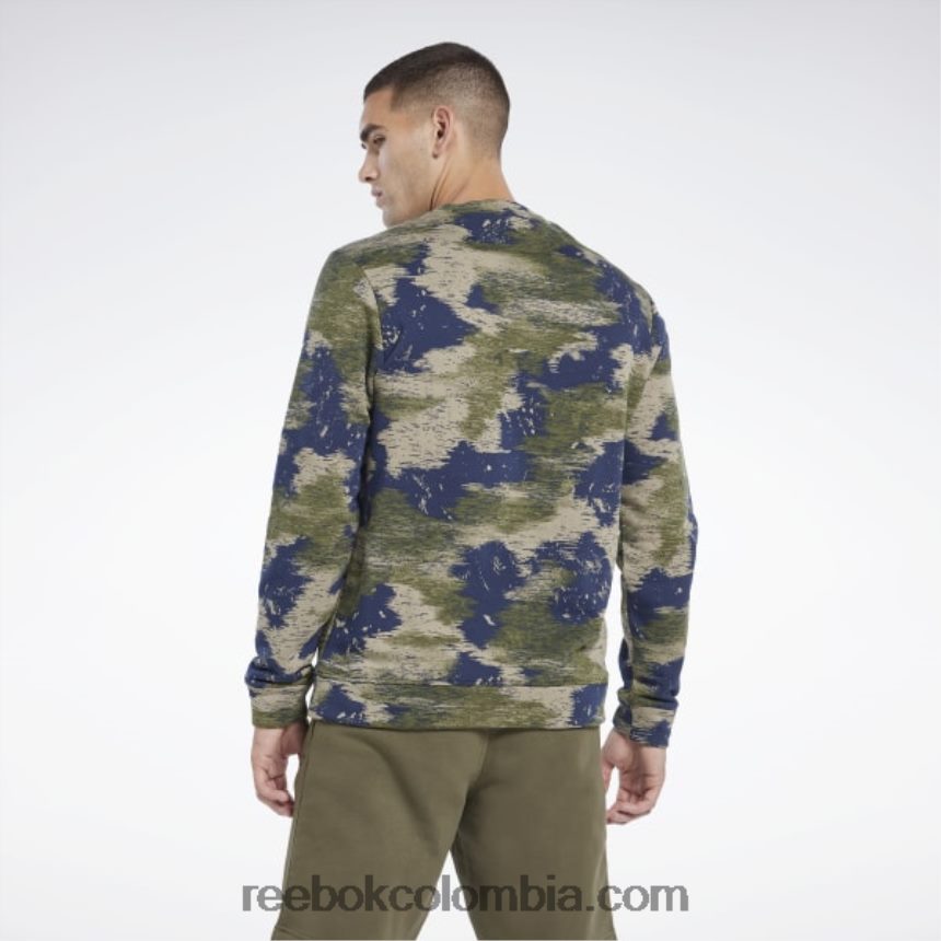 hombres cazador verde sudadera con cuello redondo Identity Modern Camo Fleece Reebok D260LP1297