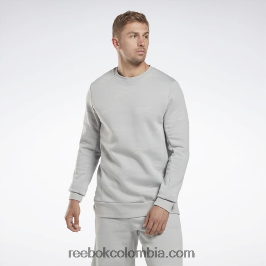 hombres gris puro 3 sudadera de vellón con vector de identidad Reebok D260LP1248