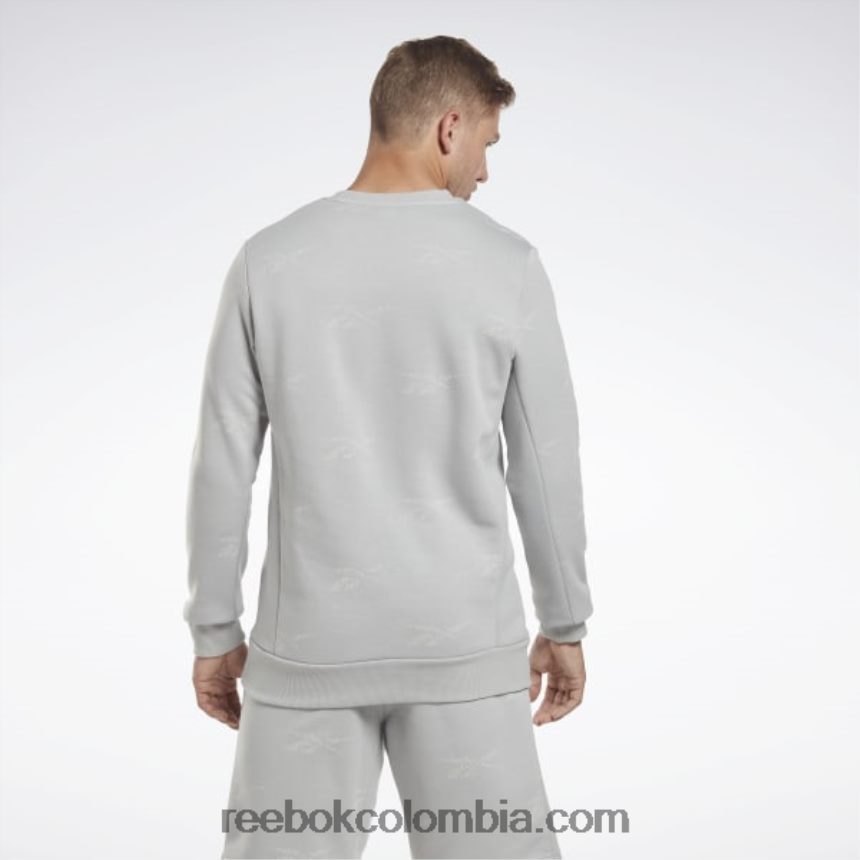 hombres gris puro 3 sudadera de vellón con vector de identidad Reebok D260LP1248
