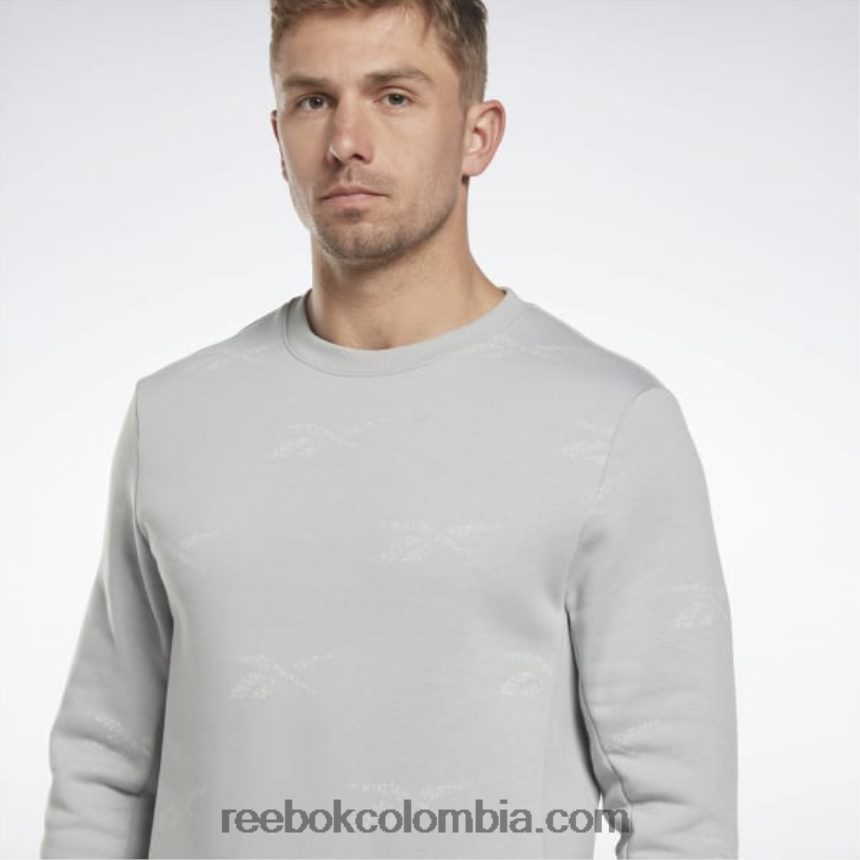 hombres gris puro 3 sudadera de vellón con vector de identidad Reebok D260LP1248