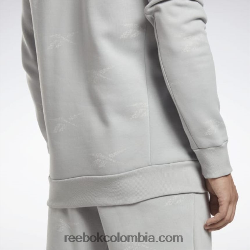 hombres gris puro 3 sudadera de vellón con vector de identidad Reebok D260LP1248