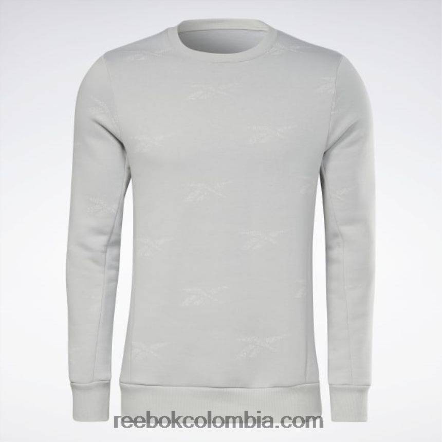 hombres gris puro 3 sudadera de vellón con vector de identidad Reebok D260LP1248