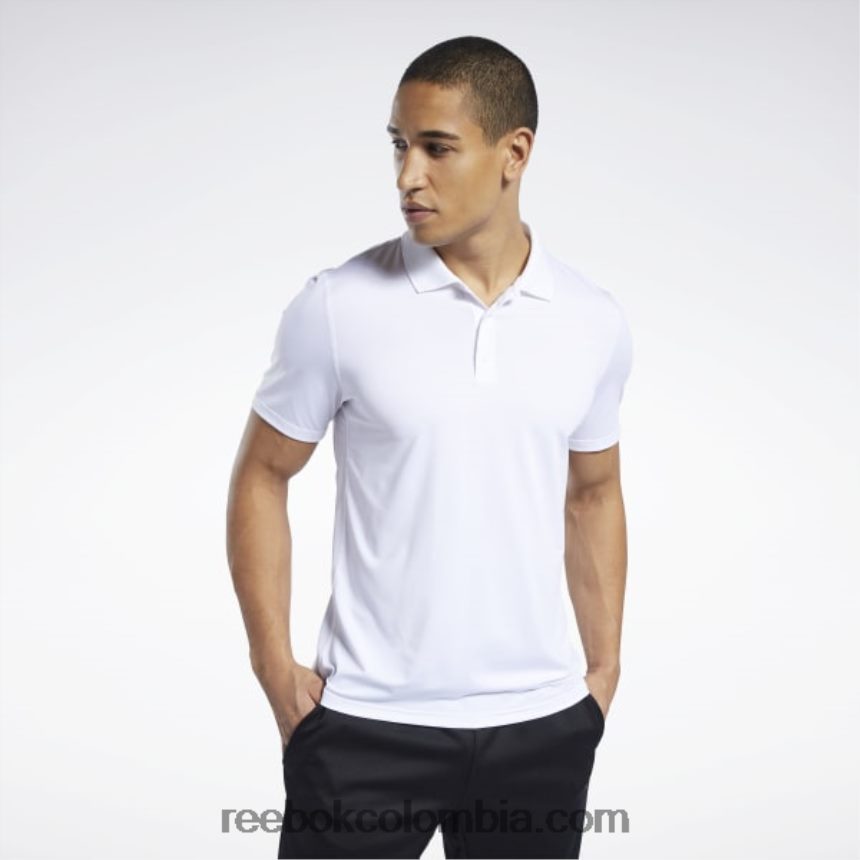 hombres blanco polo listo para entrenar Reebok D260LP1233