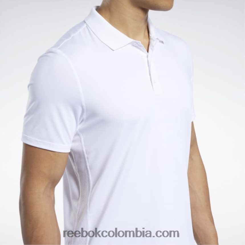 hombres blanco polo listo para entrenar Reebok D260LP1233