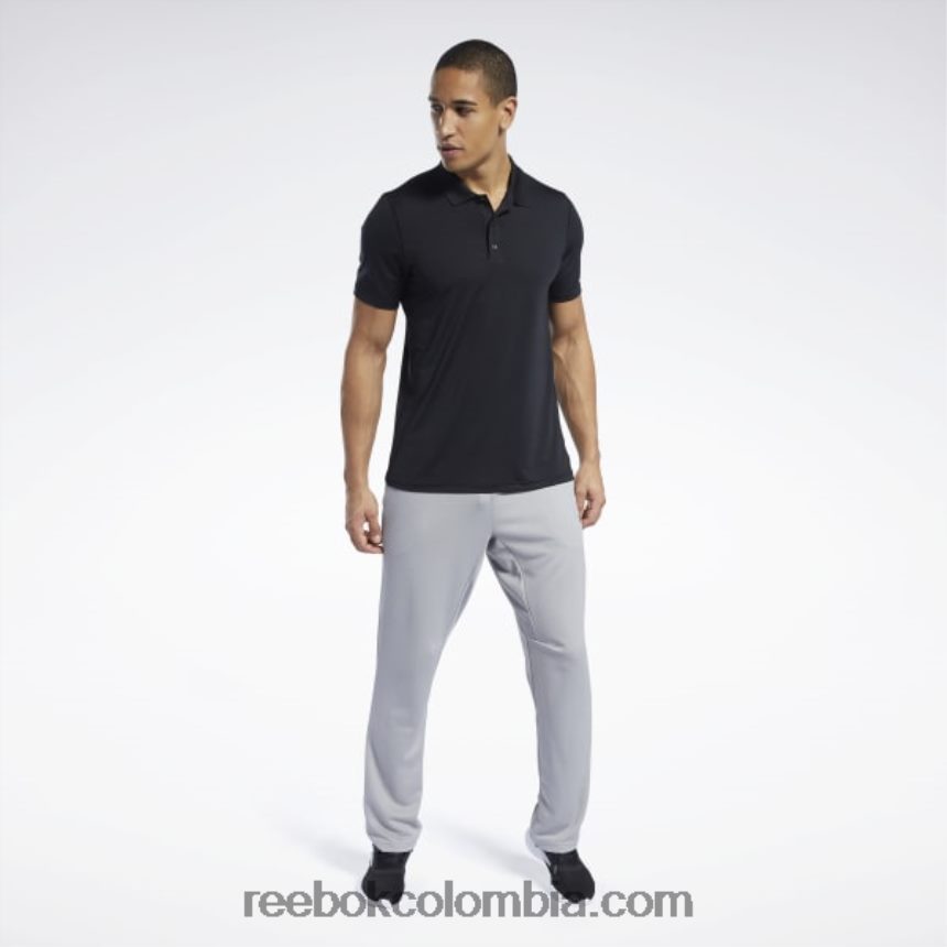 hombres negro polo listo para entrenar Reebok D260LP1228