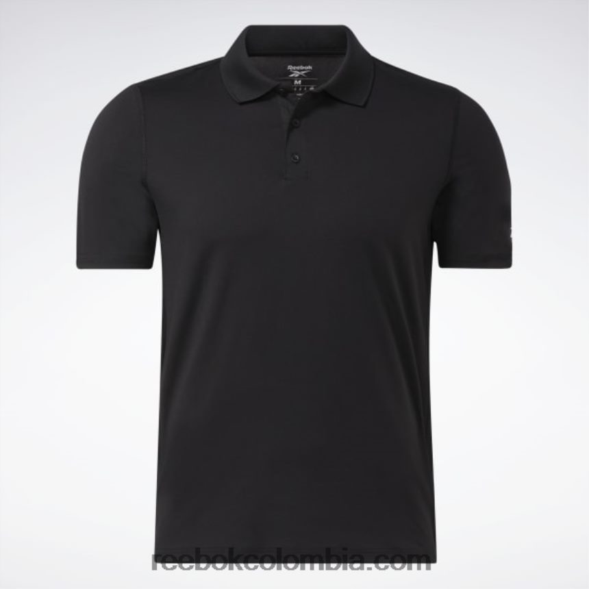 hombres negro polo listo para entrenar Reebok D260LP1228
