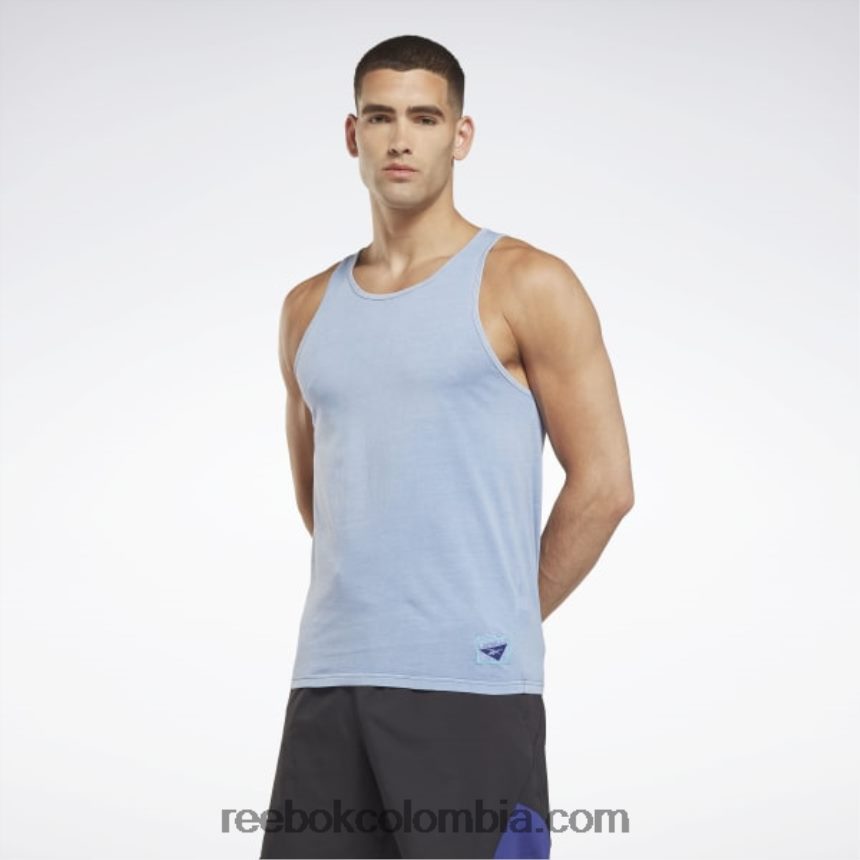 hombres morado negrita camiseta sin mangas de tinte natural les mills Reebok D260LP1304
