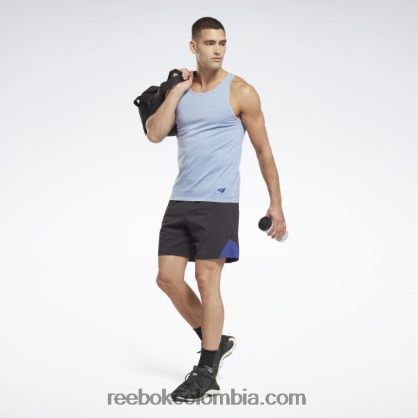 hombres morado negrita camiseta sin mangas de tinte natural les mills Reebok D260LP1304