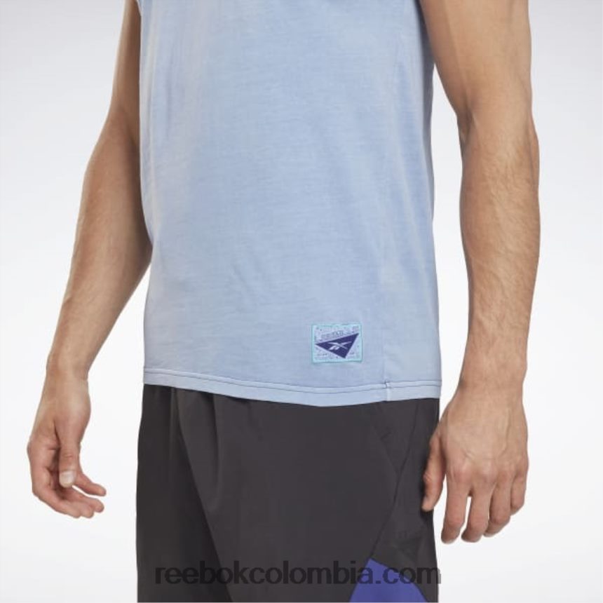 hombres morado negrita camiseta sin mangas de tinte natural les mills Reebok D260LP1304