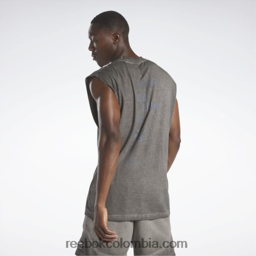 hombres negro top de cancha de baloncesto camiseta sin mangas bi-dye Reebok D260LP1326