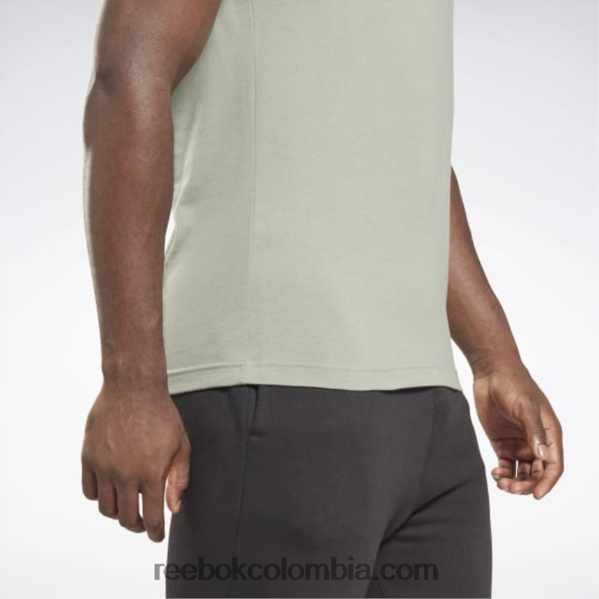 hombres armonía verde camiseta con logo grande Reebok D260LP1204