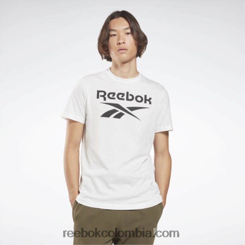 hombres blanco camiseta con logo grande Reebok D260LP1259