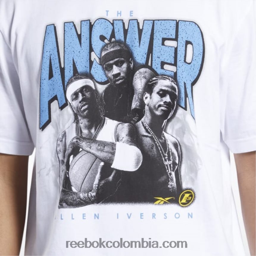 hombres blanco camiseta iverson trio manga corta Reebok D260LP1173